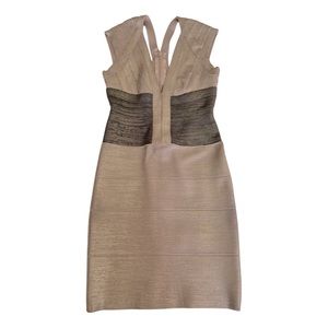 Authentic Herve Leger Bodycon Dress Multicolored Foiled finished -